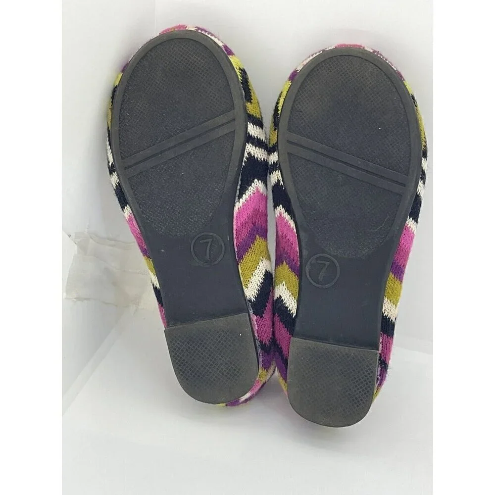 MISSONI Target Iconic Zig Zag Chevron Ballet Flats Girls Size 7 Fuschia **FLAW**
